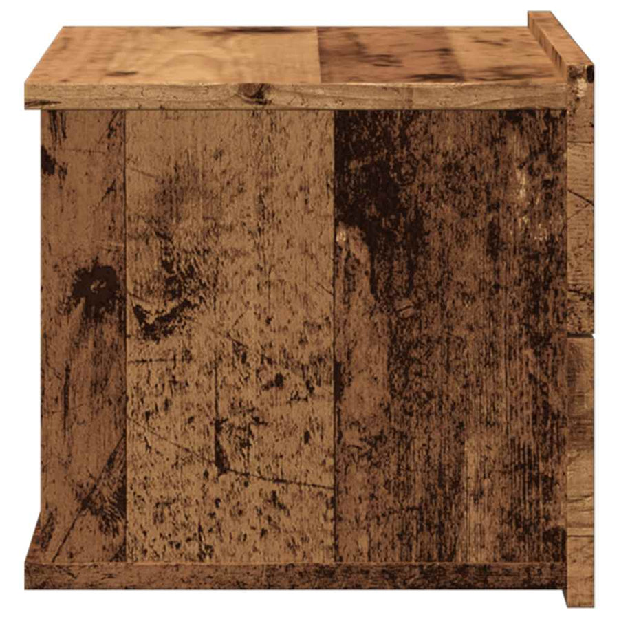 Nachtkastje wandgemonteerd 40x32x30 cm oud houtkleurig