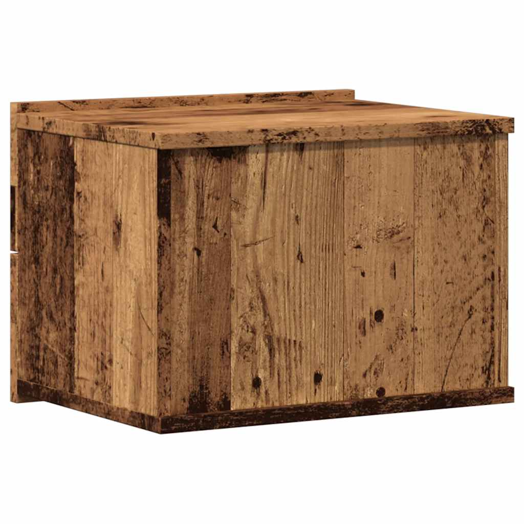 Nachtkastje wandgemonteerd 40x32x30 cm oud houtkleurig