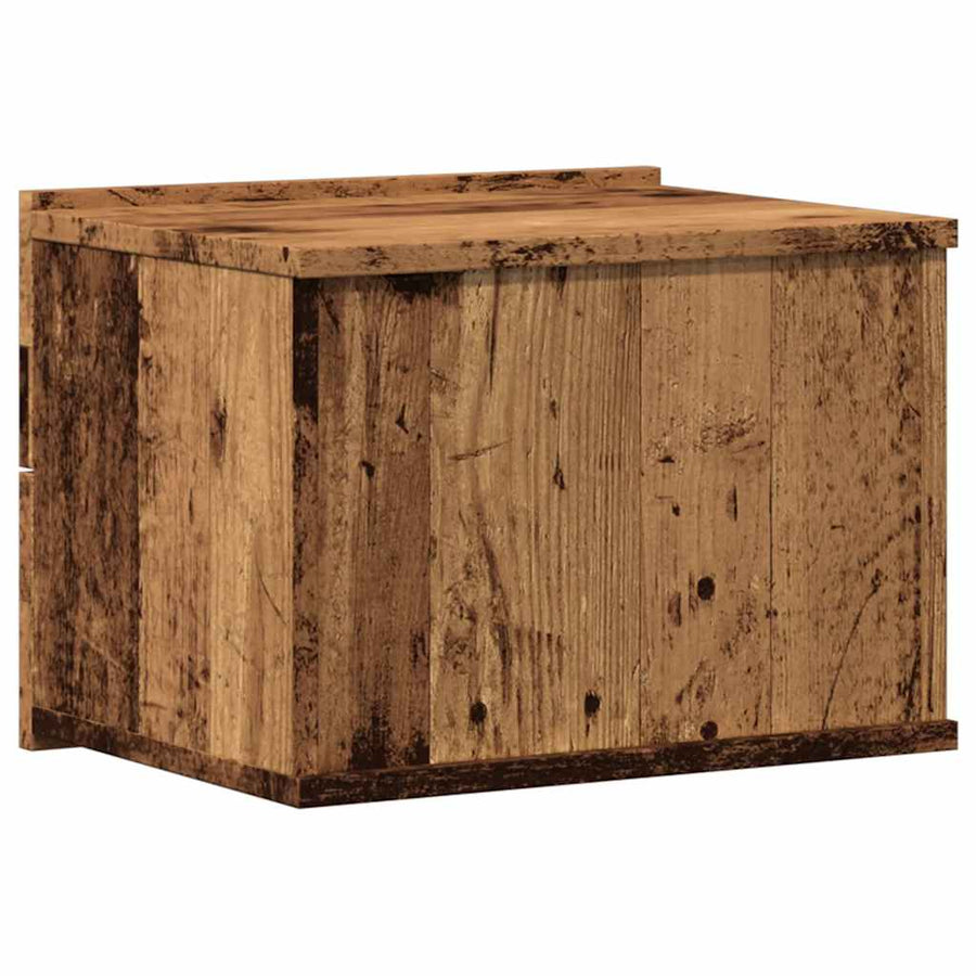 Nachtkastje wandgemonteerd 40x32x30 cm oud houtkleurig