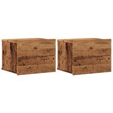 Nachtkastjes 2 st wandgemonteerd 40x32x30 cm oud houtkleurig