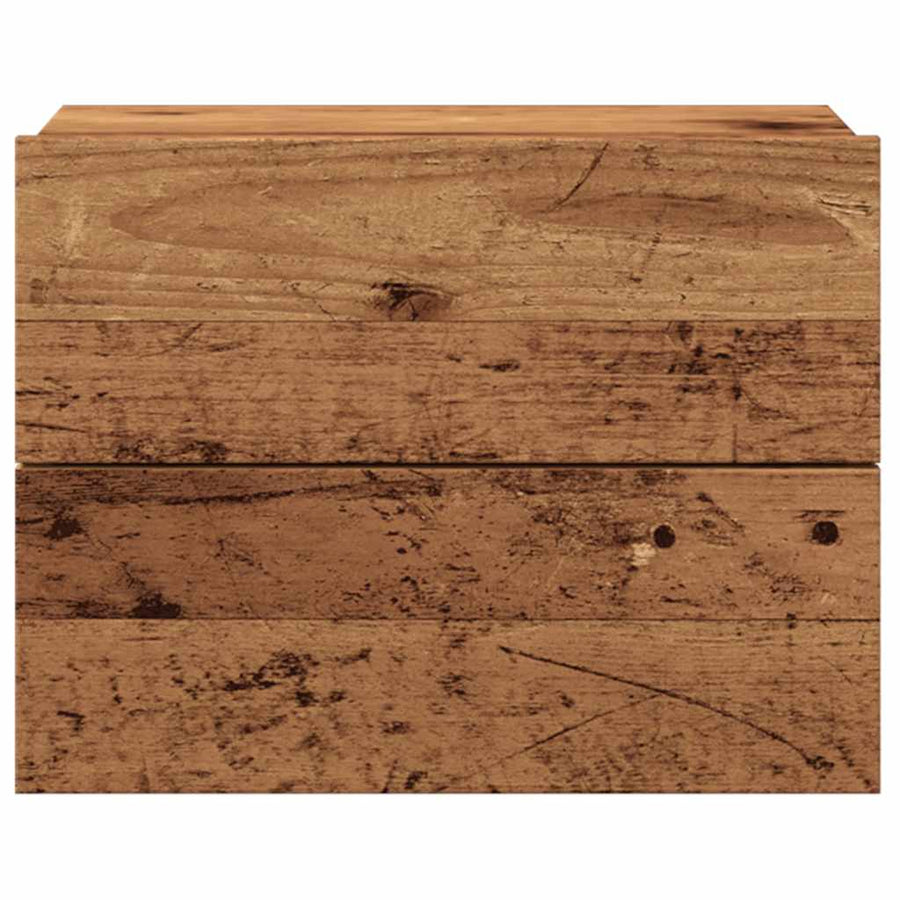 Nachtkastjes 2 st wandgemonteerd 40x32x30 cm oud houtkleurig