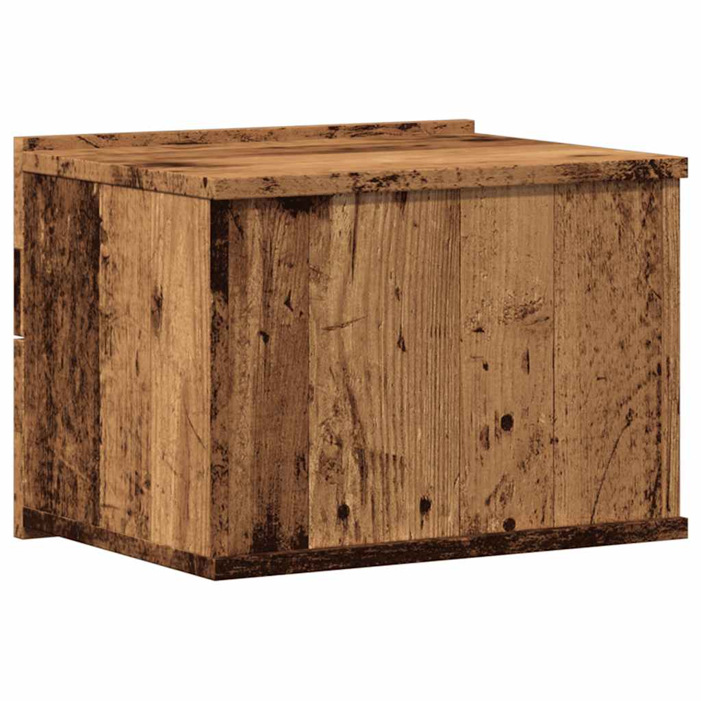 Nachtkastjes 2 st wandgemonteerd 40x32x30 cm oud houtkleurig