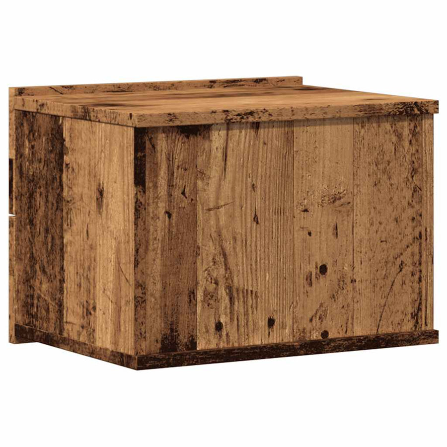 Nachtkastjes 2 st wandgemonteerd 40x32x30 cm oud houtkleurig