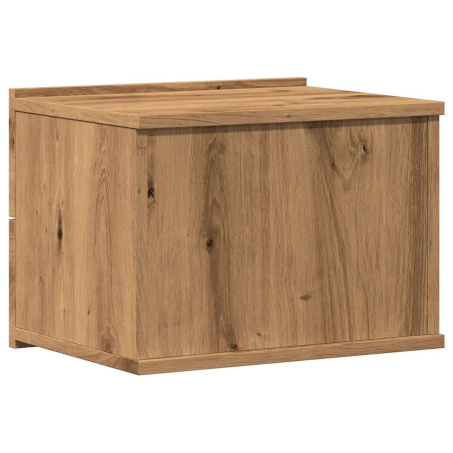 Nachtkastjes 2 st wandgemonteerd 40x32x30 cm artisanaal eiken