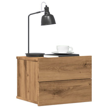 Nachtkastjes 2 st wandgemonteerd 40x32x30 cm artisanaal eiken