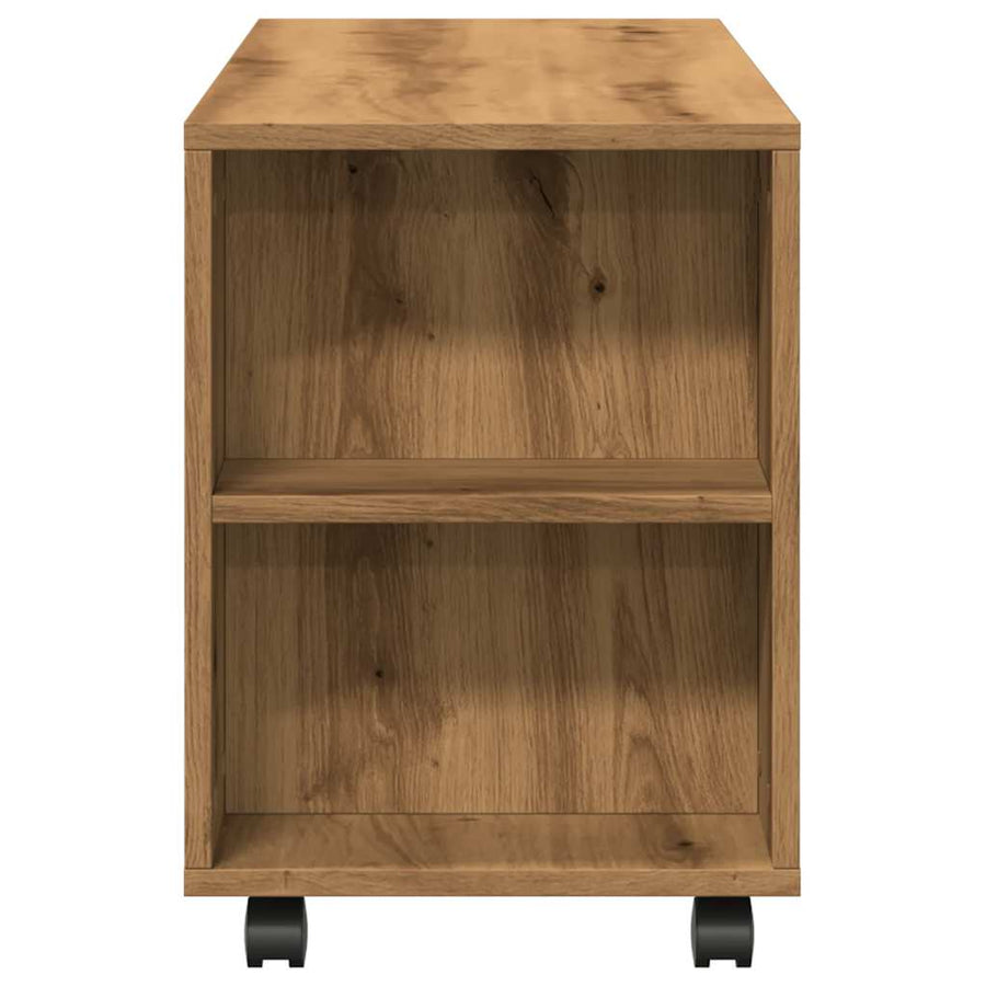 Tv-Meubel Met Wielen 102X34,5X43 Cm Hout Artisanaal Eiken artisanaal eikenkleurig