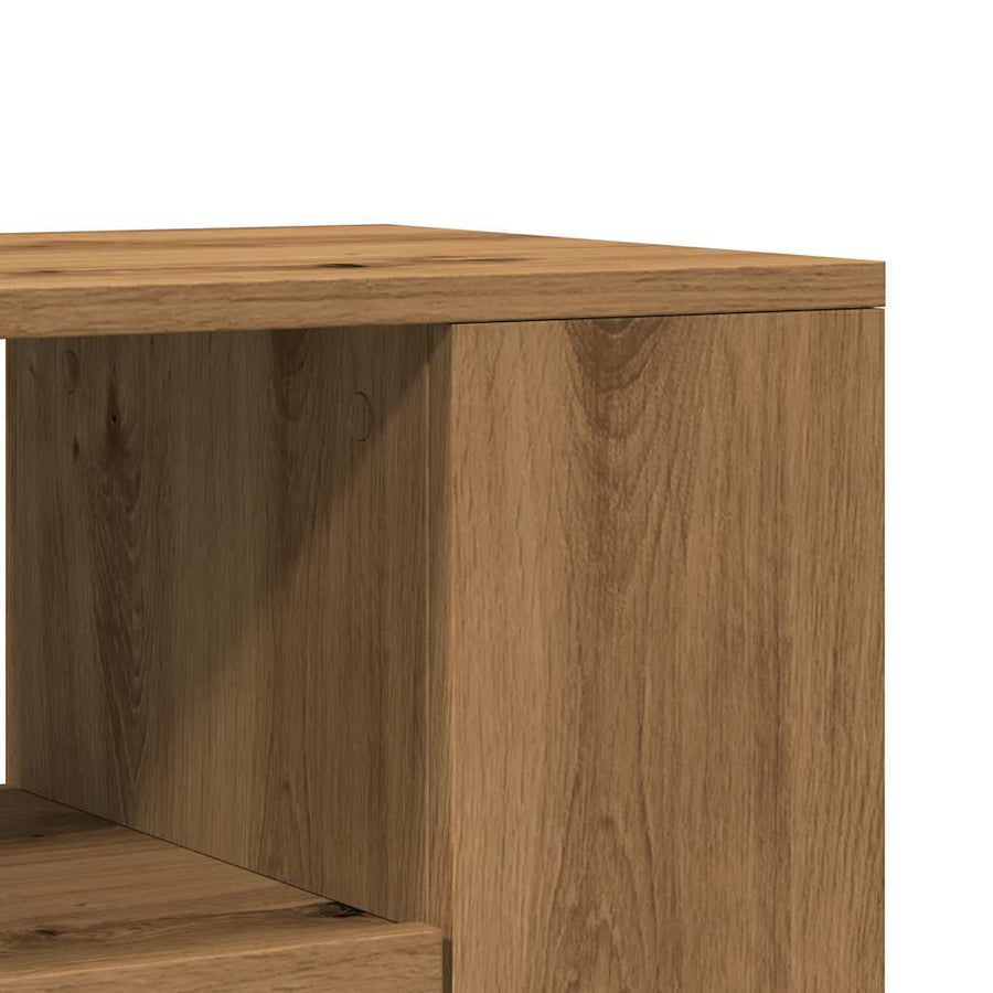 Tv-Meubel Met Wielen 102X34,5X43 Cm Hout Artisanaal Eiken artisanaal eikenkleurig