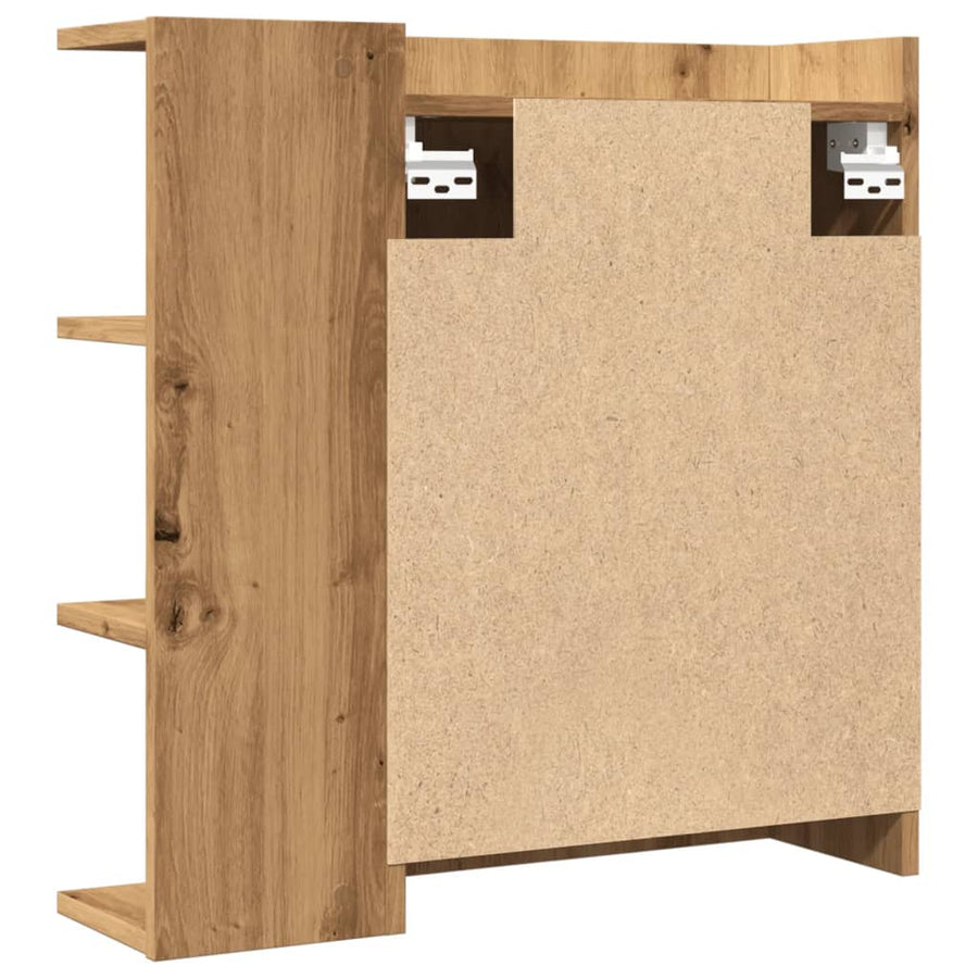 Badkamerspiegelkast 62,5x20,5x64 cm bewerkt hout artisan eiken
