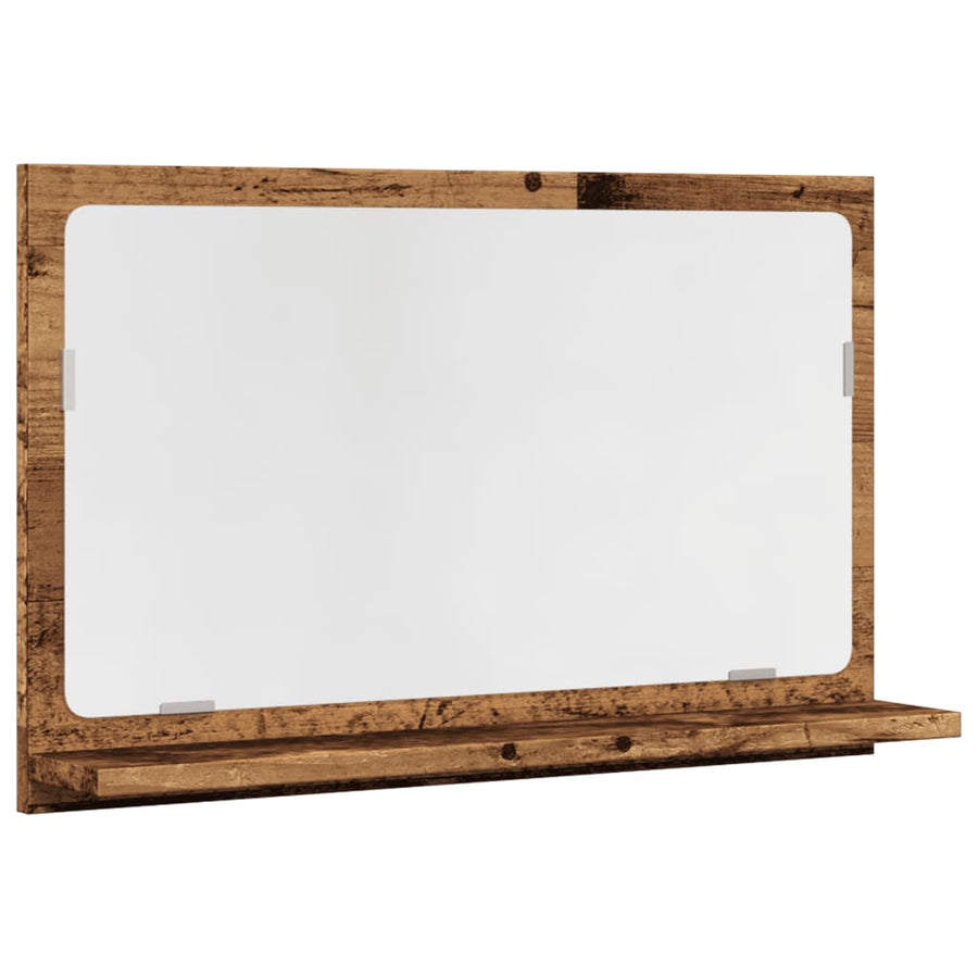 Badkamerspiegelkast 60x11x37 cm bewerkt hout oud houtkleurig