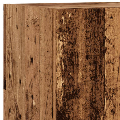 Tv-meubels met LED-verlichting 2 st 30,5x30x102 cm oud hout