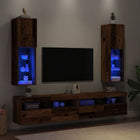 Tv-meubel 30,5x30x102 cm oud hout LED