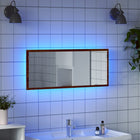 LED Bathroom Mirror 100x8.5x37 cm Engineered Wood Brown Oak