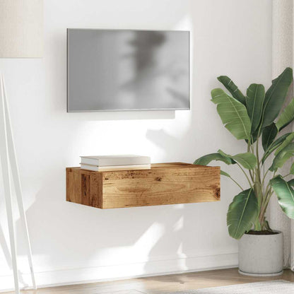 Tv-meubel met LED-verlichting 60x35x15,5 cm oud houtkleurig