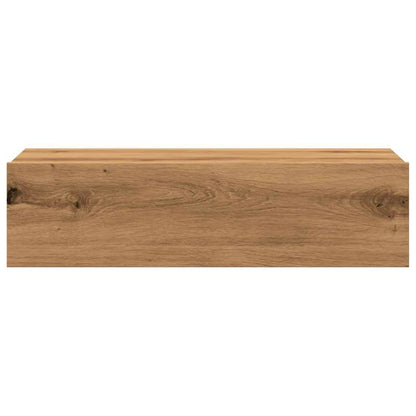 Tv-meubels 2 st met LED's 60x35x15,5 cm artisanaal eikenkleur