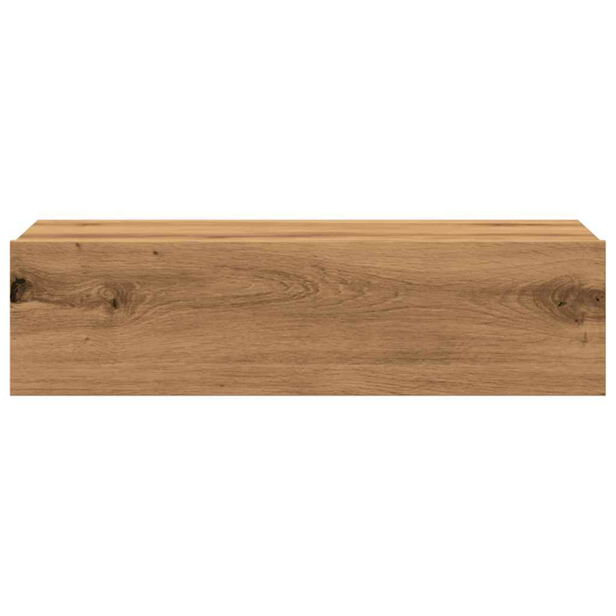 Tv-meubels 2 st met LED's 60x35x15,5 cm artisanaal eikenkleur