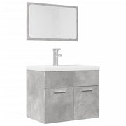 Badkamermeubelset 60x38.5x46 cm bewerkt hout betongrijs