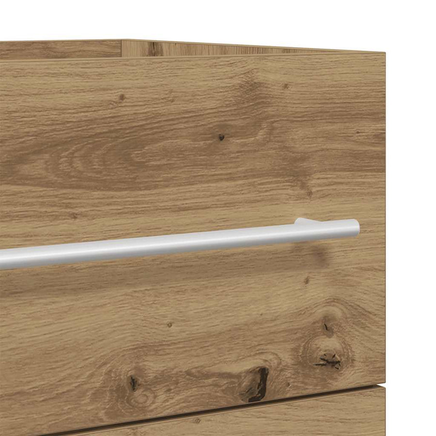 2-delige Badkamermeubelset bewerkt hout artisanaal eikenkleur