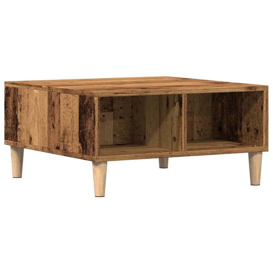 Salontafel 60x60x30 cm bewerkt hout oud houtkleurig
