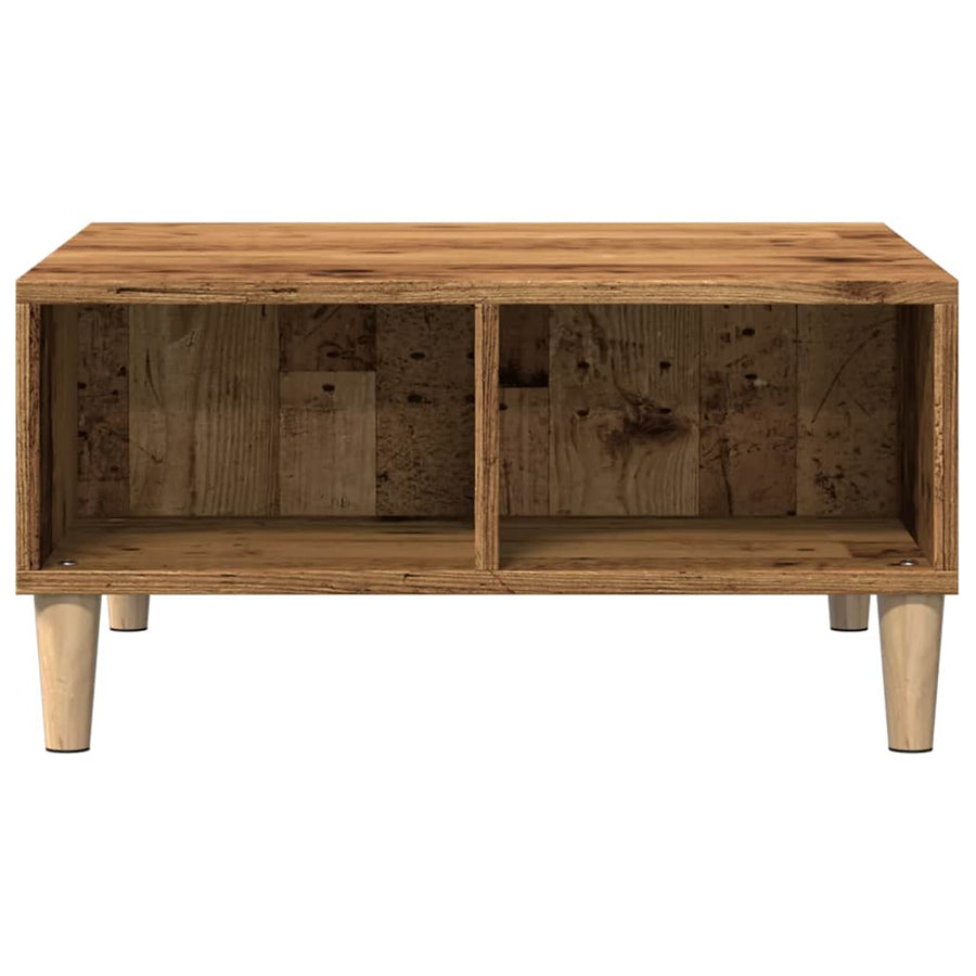 Salontafel 60x60x30 cm bewerkt hout oud houtkleurig