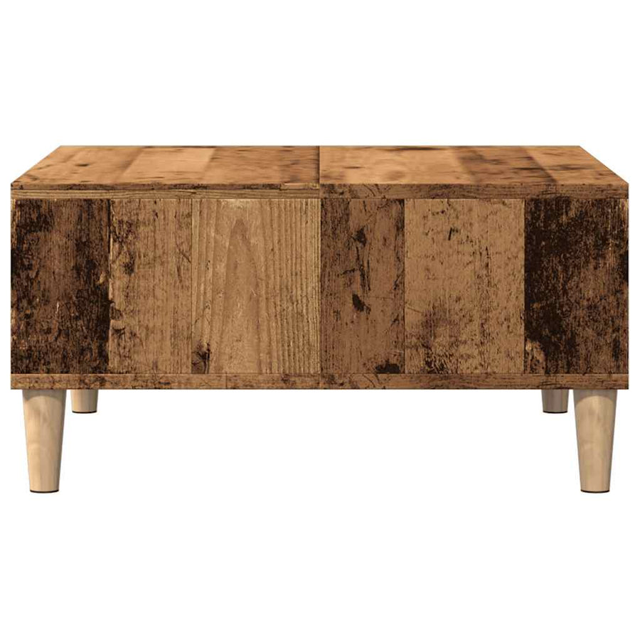 Salontafel 60x60x30 cm bewerkt hout oud houtkleurig