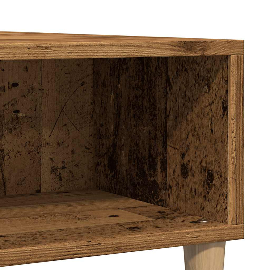 Salontafel 60x60x30 cm bewerkt hout oud houtkleurig