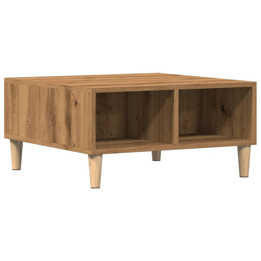 Salontafel 60x60x30 cm bewerkt hout artisanaal eiken