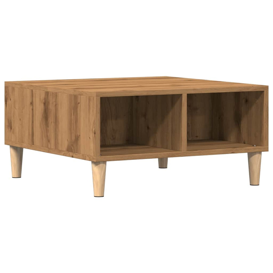 Salontafel 60x60x30 cm bewerkt hout artisanaal eiken