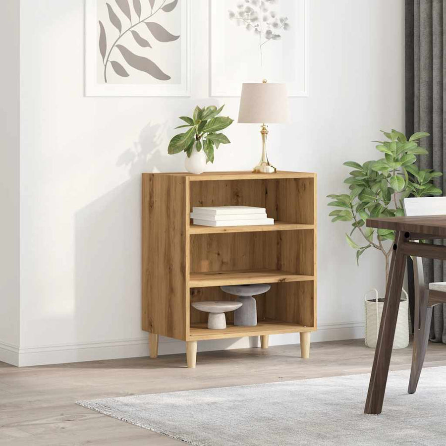 Dressoir 57x35x75 cm bewerkt hout artisanaal eikenkleurig