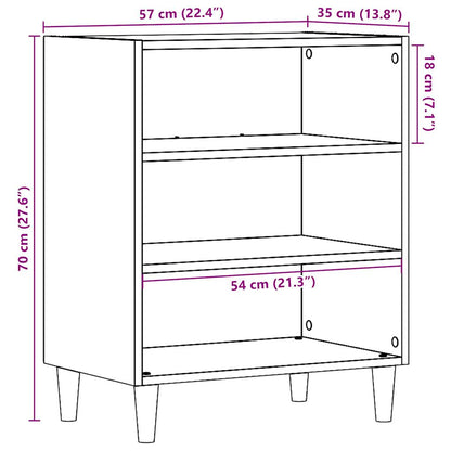 Dressoir 57x35x75 cm bewerkt hout artisanaal eikenkleurig
