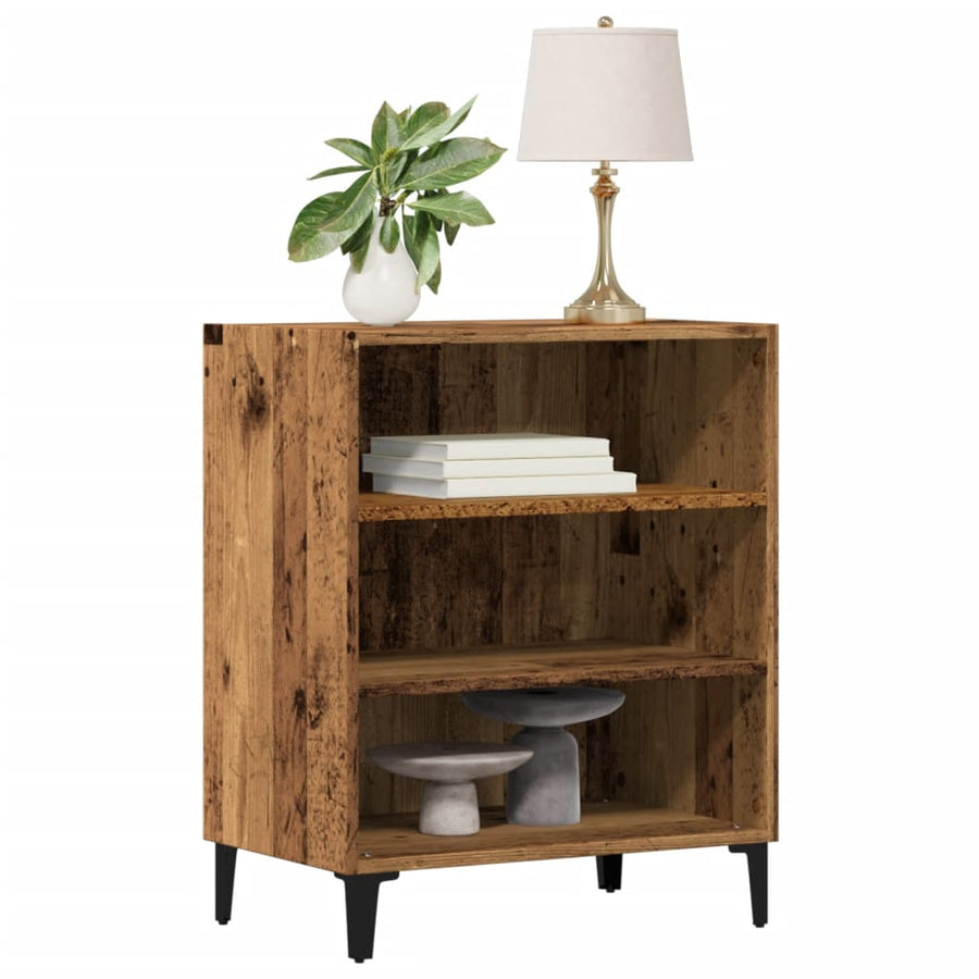 Dressoir 57x35x75 cm bewerkt hout oud houtkleurig