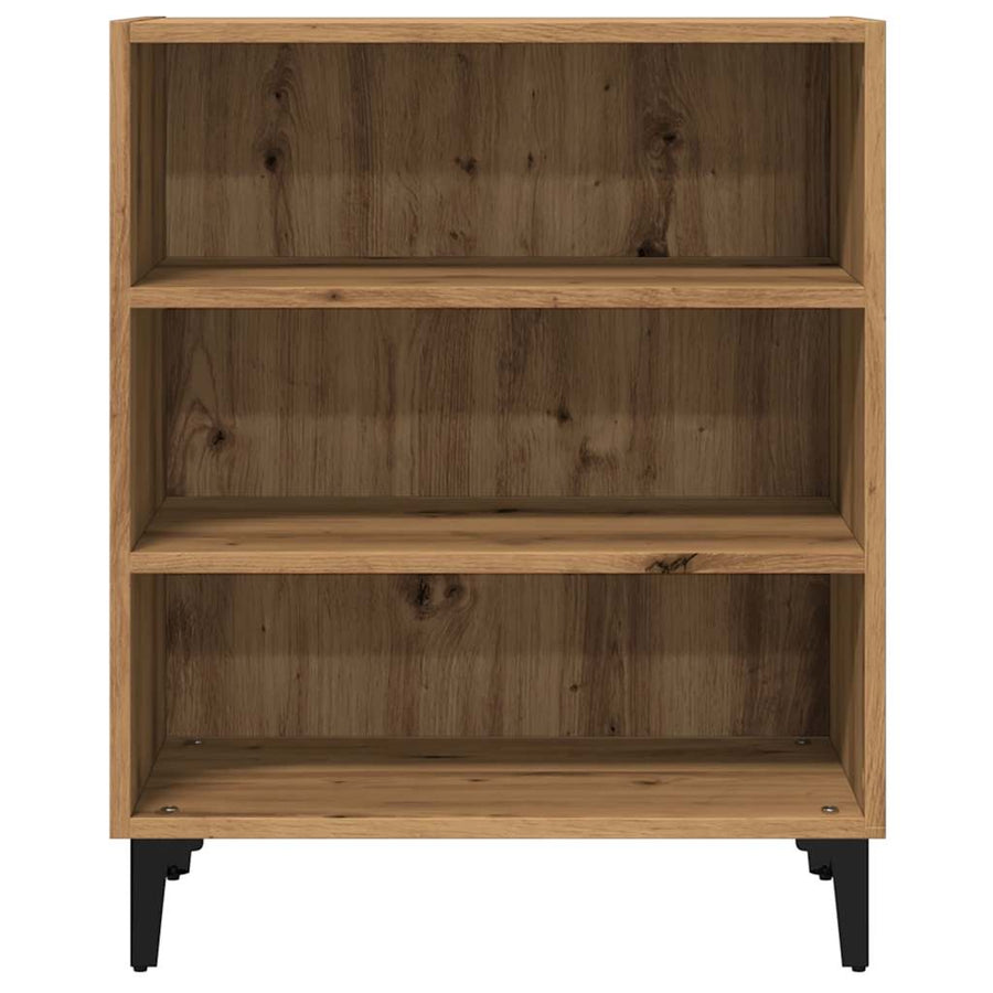 Dressoir 57x35x75 cm bewerkt hout artisanaal eikenkleurig