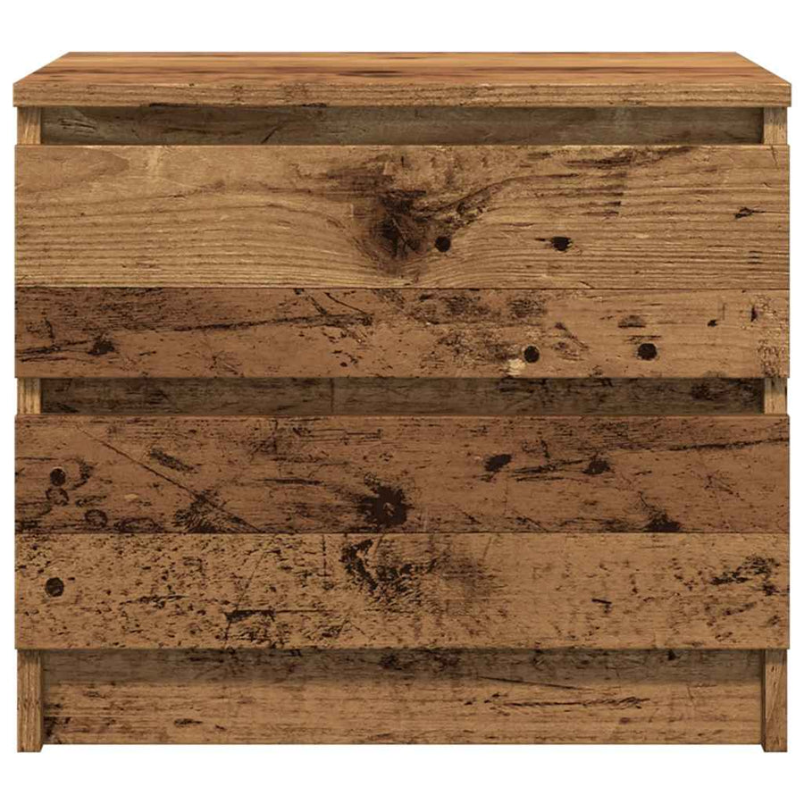 Nachtkastje 50x40x43.5 cm bewerkt hout oud houtkleurig