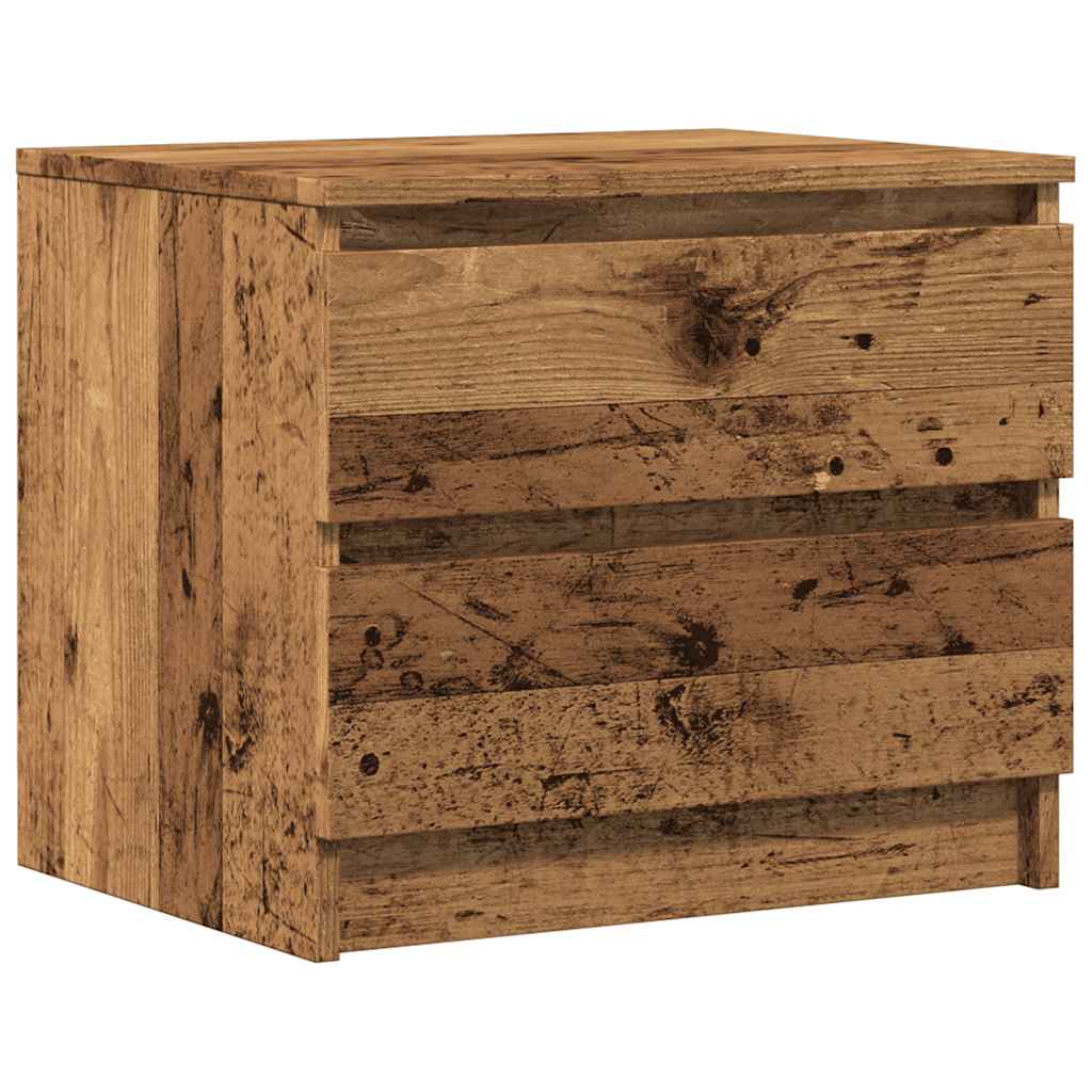 Nachtkastjes 2 st 50x40x43.5 cm bewerkt hout oud houtkleurig