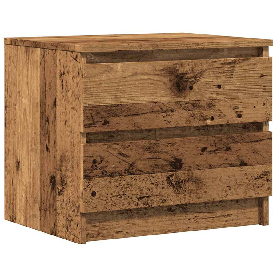 Nachtkastjes 2 st 50x40x43.5 cm bewerkt hout oud houtkleurig