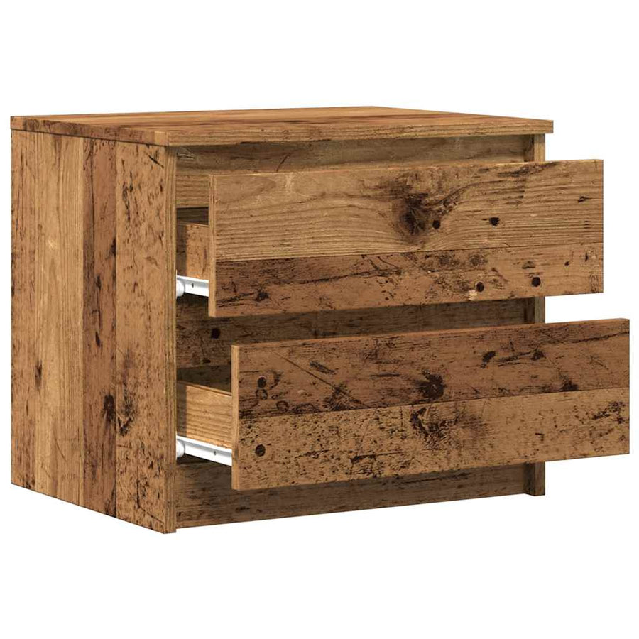Nachtkastjes 2 st 50x40x43.5 cm bewerkt hout oud houtkleurig
