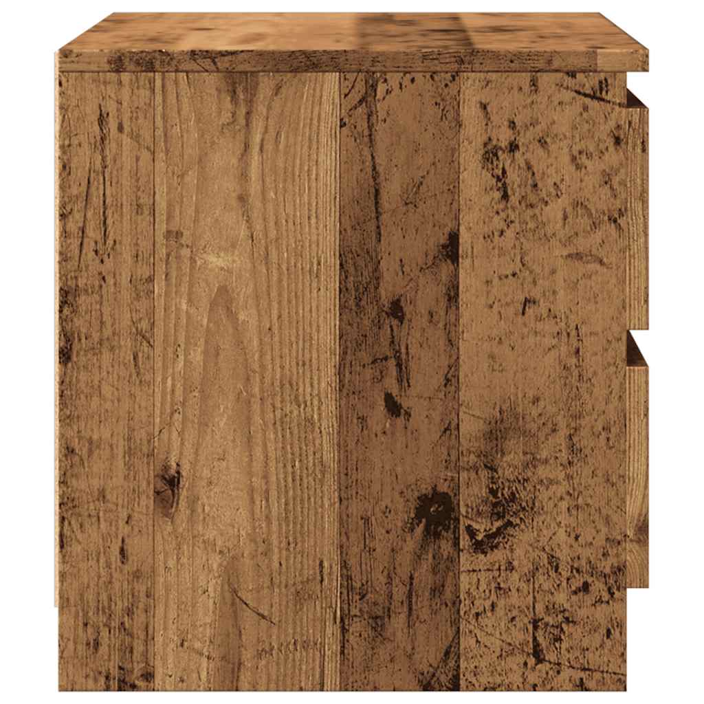 Nachtkastjes 2 st 50x40x43.5 cm bewerkt hout oud houtkleurig