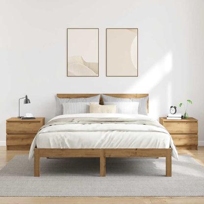 Nachtkastjes 2 st 50x40x43.5 cm bewerkt hout artisanaal eiken