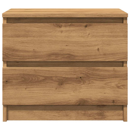 Nachtkastjes 2 st 50x40x43.5 cm bewerkt hout artisanaal eiken