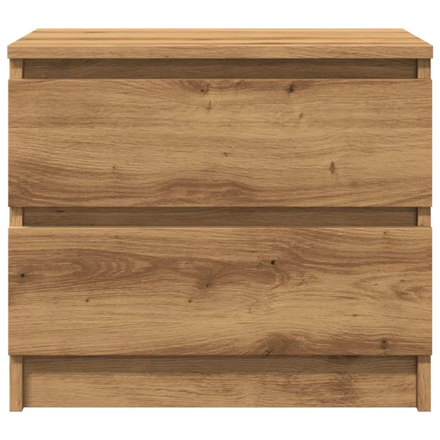 Nachtkastjes 2 st 50x40x43.5 cm bewerkt hout artisanaal eiken