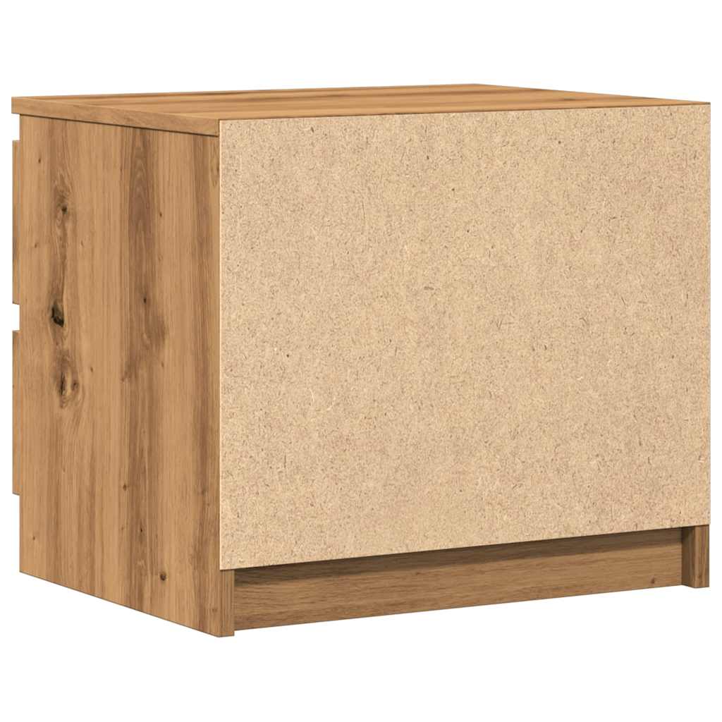 Nachtkastjes 2 st 50x40x43.5 cm bewerkt hout artisanaal eiken