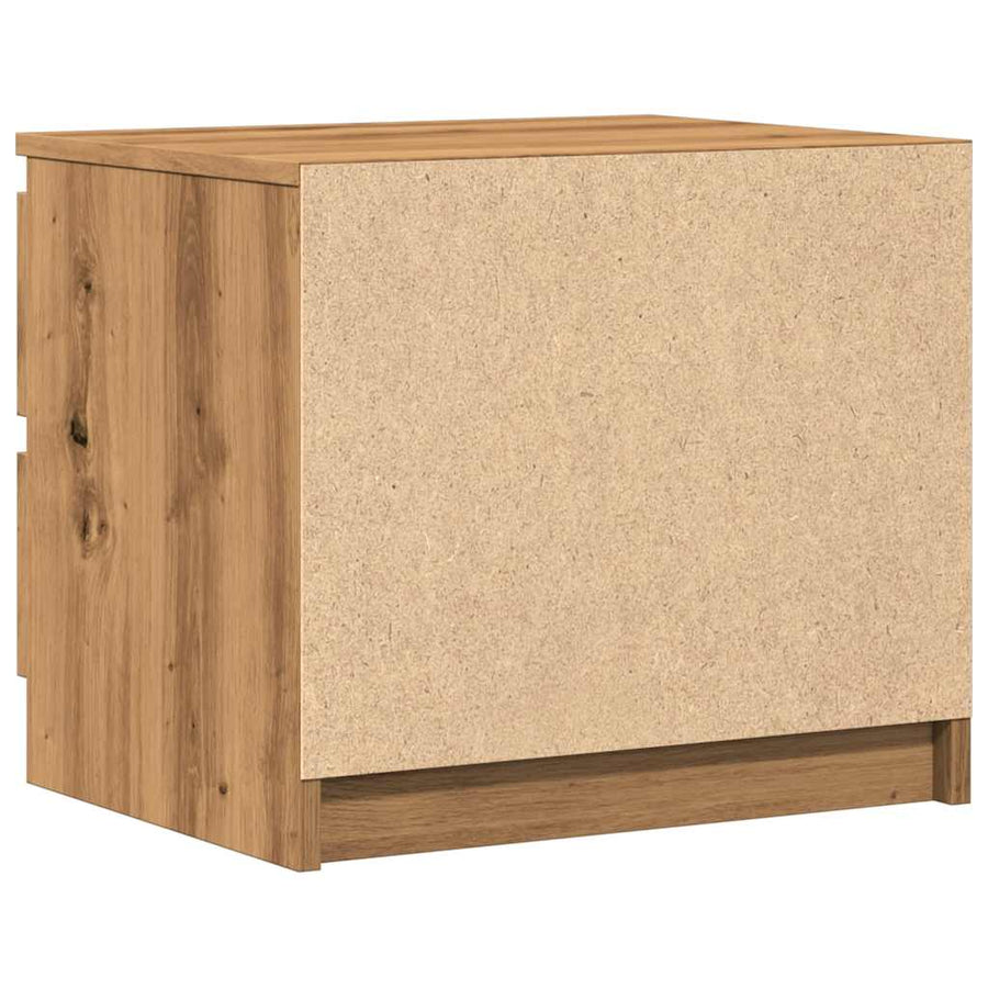 Nachtkastjes 2 st 50x40x43.5 cm bewerkt hout artisanaal eiken