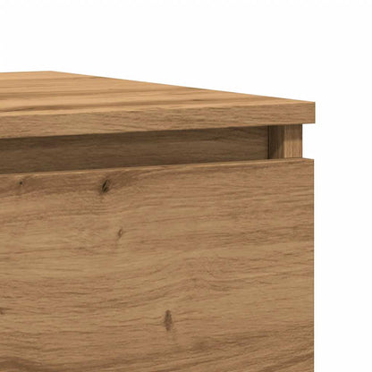 Nachtkastjes 2 st 50x40x43.5 cm bewerkt hout artisanaal eiken