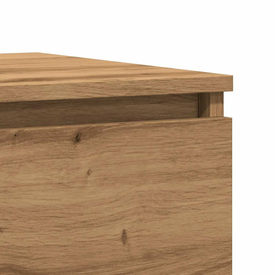 Nachtkastjes 2 st 50x40x43.5 cm bewerkt hout artisanaal eiken