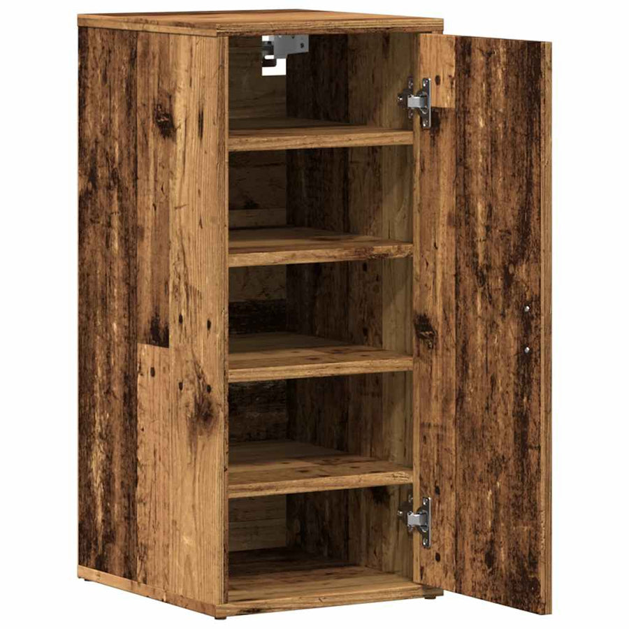 Schoenenkast 32x35x70 cm bewerkt hout oud houtkleurig