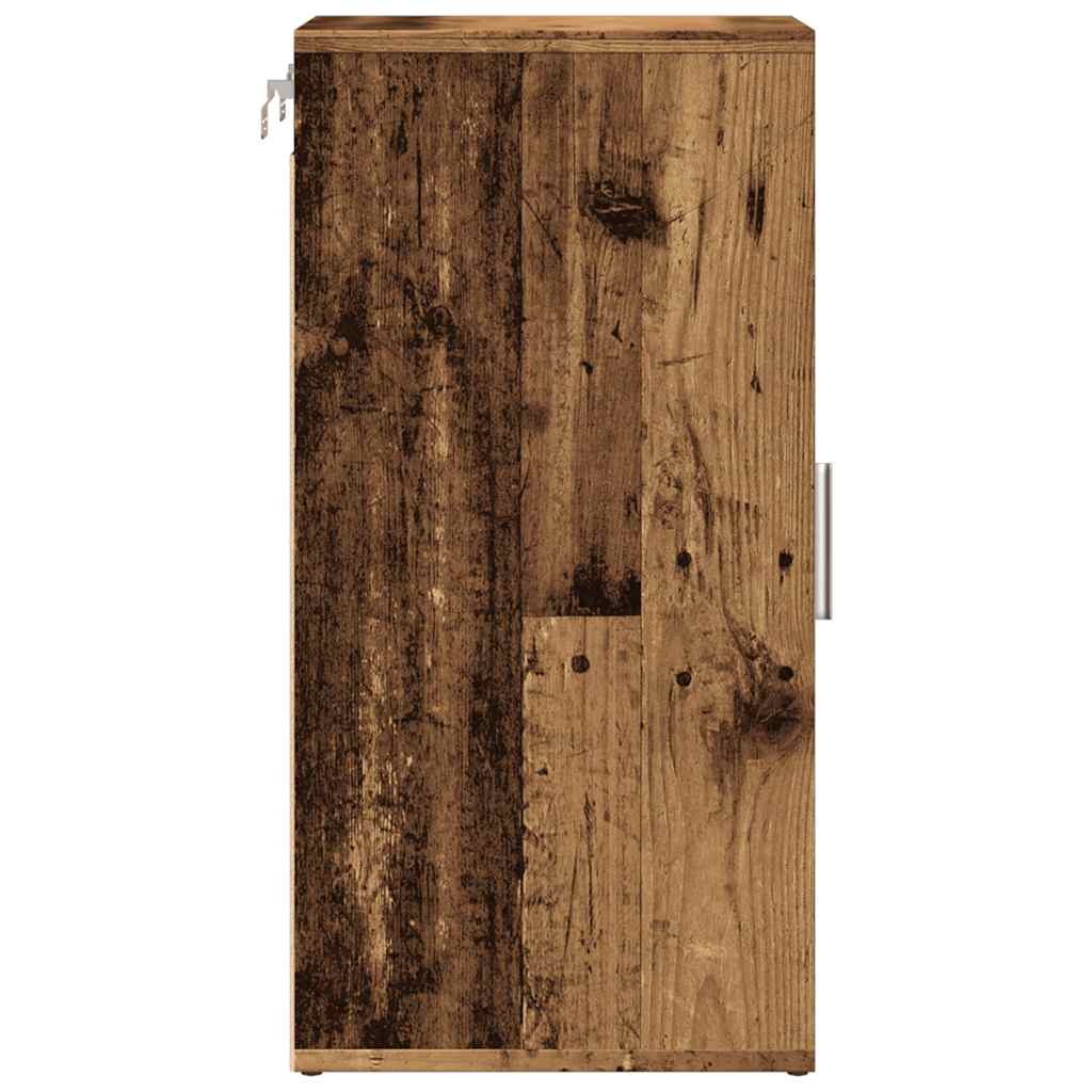 Schoenenkast 32x35x70 cm bewerkt hout oud houtkleurig