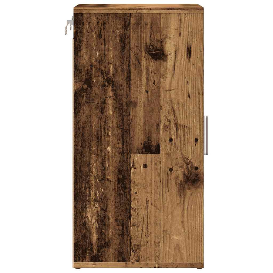 Schoenenkast 32x35x70 cm bewerkt hout oud houtkleurig