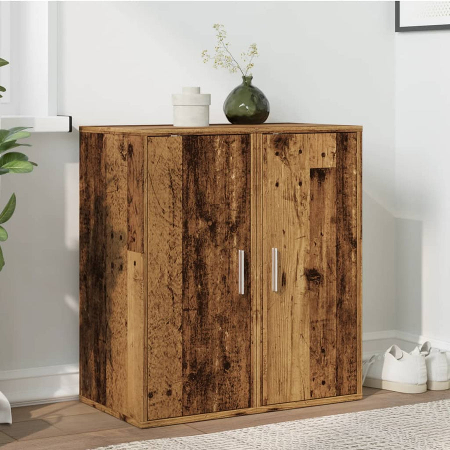 Schoenenkasten 2 st 32x35x70 cm bewerkt hout oud houtkleurig