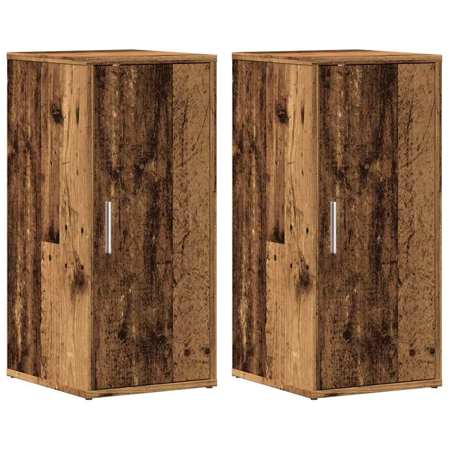 Schoenenkasten 2 st 32x35x70 cm bewerkt hout oud houtkleurig