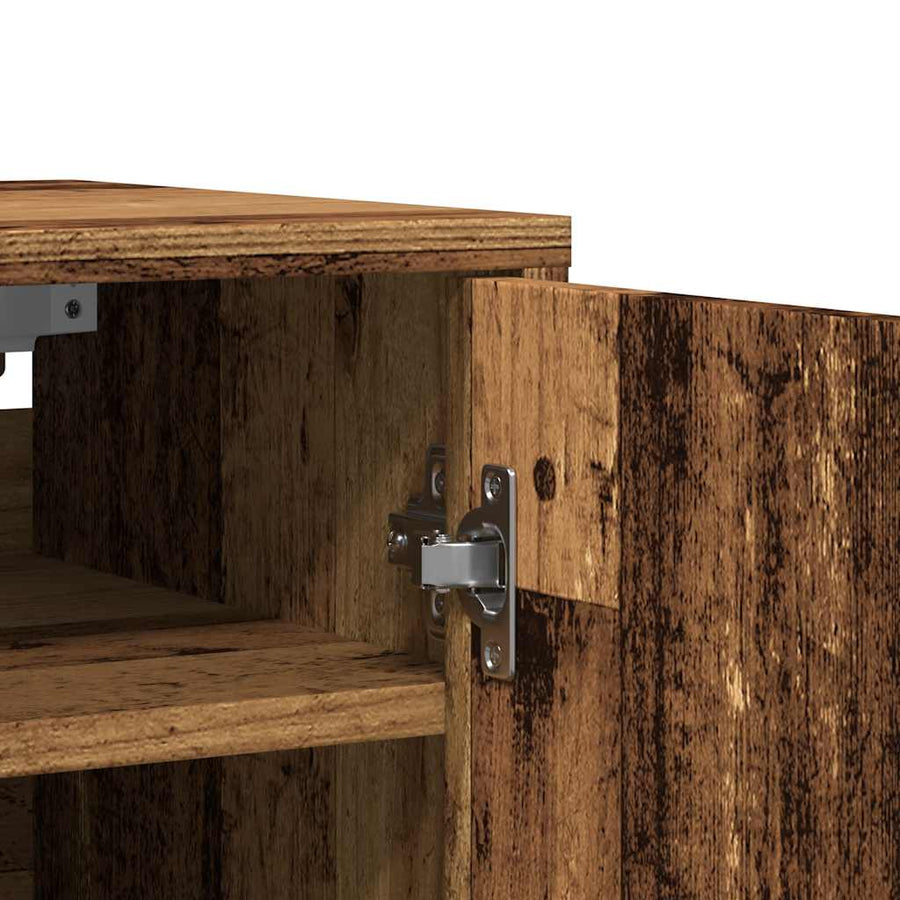 Schoenenkasten 2 st 32x35x70 cm bewerkt hout oud houtkleurig