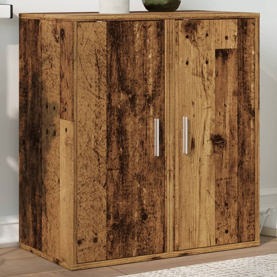 Schoenenkasten 2 st 32x35x70 cm bewerkt hout oud houtkleurig